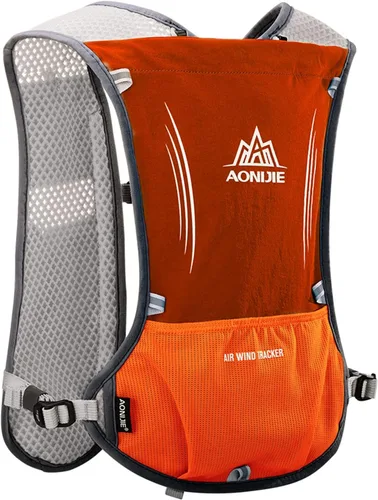 Miniatura 2 de AONIJIE Hydration Vest Pack Backpack 5L 5.5L Marathoner Running Vest Race Hydration for Women and Men Trail Run Hiking Jogging Naranja y sin vejiga