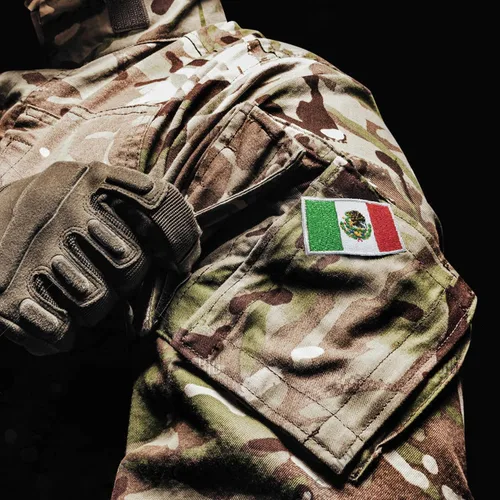 Miniatura 4 de Anley Parches tácticos bordados con la bandera de México (paquete de 2) – 2 x 3 pulgadas bandera mexicana uniforme militar para coser emblema
