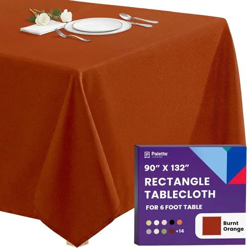 Miniatura 16 de Gee Di Moda - Mantel rectangular de 60 x 84 pulgadas – Mantel rectangular de poliéster lavable para mesa de 5 pies