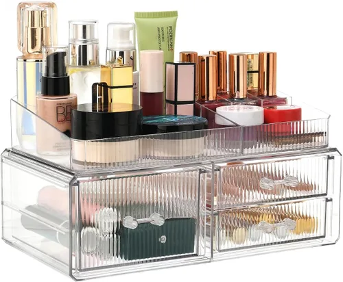 Miniatura 10 de ZHIAI Organizador Cosmético Apilable, Organizador Cosmético de Acrílico para Cómoda, Tocador, Gabinete de Cocina, Baño, Debajo del Fregadero