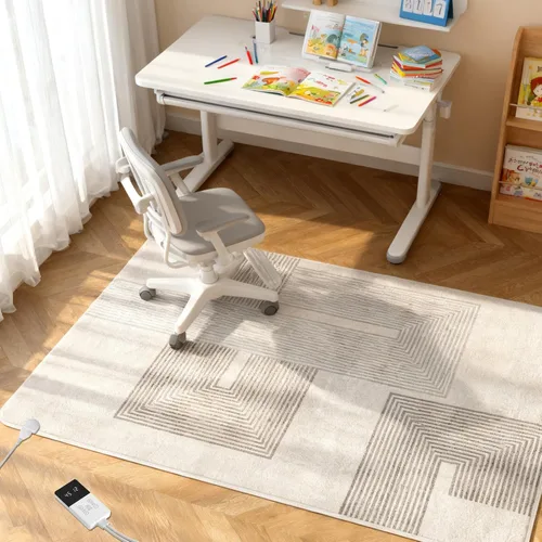 Miniatura 19 de Alfombra de Calefacción Eléctrica de Grafeno Alfombra de Área de Felpa Suave Calentada Tapete Calentador de Piso con Temporizador Calentamiento