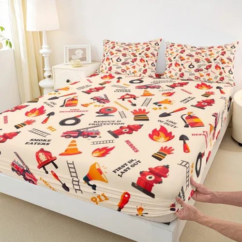 Miniatura 15 de Juego de sábanas bajeras para juegos tamaño individual, juego de ropa de cama con grafiti Lightning Strike para niños, adolescentes, decoración