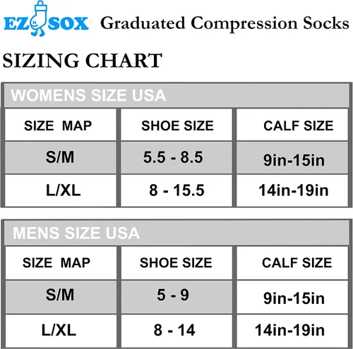 Miniatura 7 de Calcetines de compresión Ez Sox 20-30 mmHg, punta sin costuras para hombres y mujeres