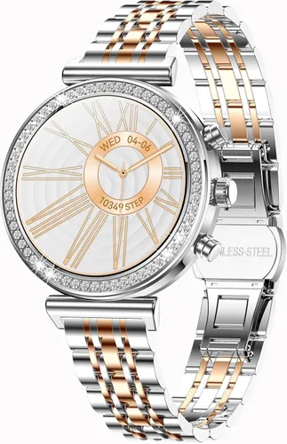 Miniatura 9 de Yihou Relojes inteligentes para mujer, rastreador de actividad física con diamantes, modos multideportivos, monitor de frecuencia cardíaca
