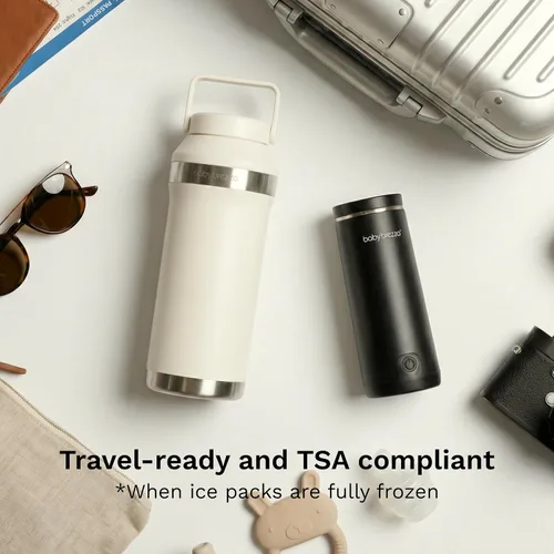 Miniatura 6 de Baby Brezza Enfriador de leche materna portátil todo el día, gran capacidad de 20 z, botella de viaje aislada incluye 2 paquetes de hielo + 2