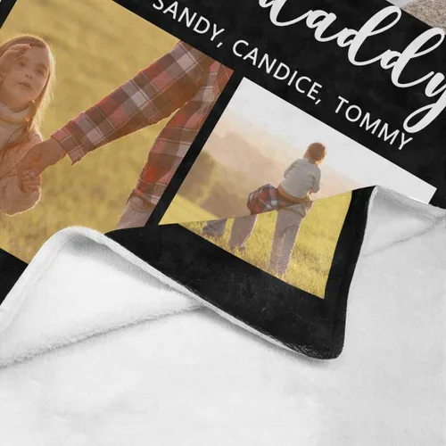 Miniatura 6 de Artsadd Manta de fotos personalizada para papá, con texto en inglés «We Love You Daddy», 30 x 40 pulgadas