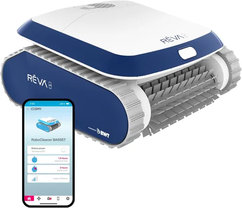 REVA AI - Aspiradora robótica giroscópica para piscina, control de aplicación para smartphone, limpieza profunda horizontal de línea de