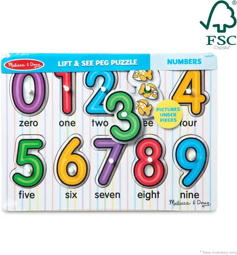 Miniatura 4 de Melissa & Doug, rompecabezas de madera con números (10 piezas)
