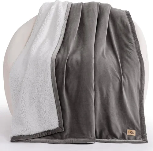 Miniatura 9 de UGG Bliss - Manta de felpa suave de vellón para cama o sofá, de gran tamaño, cálida, reversible, lavable a máquina, peso medio, decoración del Rosa