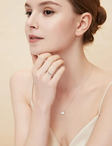 Miniatura 5 de EAMTI Anillo de Plata de Ley 925 con Nudo Celta Simple Criss Cross Infinito Banda de Boda para Mujer Talla 3-13