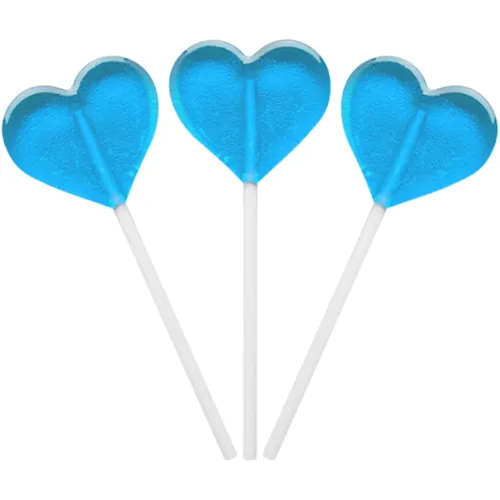 Miniatura 5 de Fruidles paletas mini con forma de corazón con sabor delicioso, envueltas individualmente, paleta de 0.18 oz (30 paletas, azul-frambuesa)