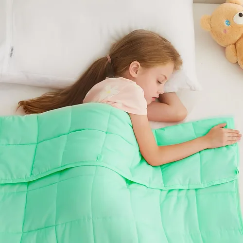 Miniatura 28 de L'AGRATY Manta con peso de 5 libras, para regazo, manta pequeña y portátil para adultos, refrescante, para viajar, relajarse y dormir, para todas