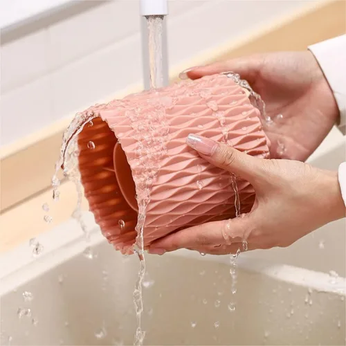 Miniatura 3 de Organizador de maquillaje, organizador de maquillaje, cubo de almacenamiento de brochas de maquillaje, caja de almacenamiento portátil para Rosa