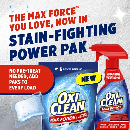 Miniatura 2 de OxiClean Max Force quitamanchas avanzados en pastillas, seguro para colores, sin lejía, esencial para niños y bebés, usar con detergente para quitar