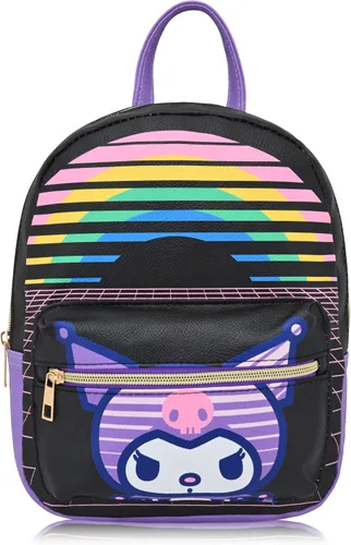Miniatura 7 de Sanrio Hello Kitty and Friends Kuromi Mochila Mini bolso de piel sintética de 10 pulgadas para mujeres, hombres, unisex, Kuromi, Mochilas Daypack