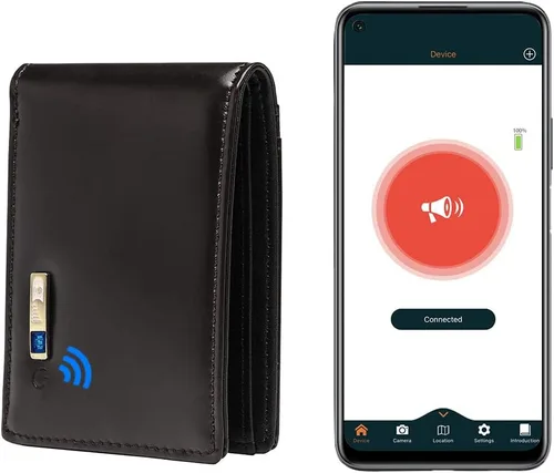Miniatura 13 de Billetera rastreable para hombre, antipérdida, Bluetooth, rastreador y buscador, tarjeta de crédito (negro, 33)