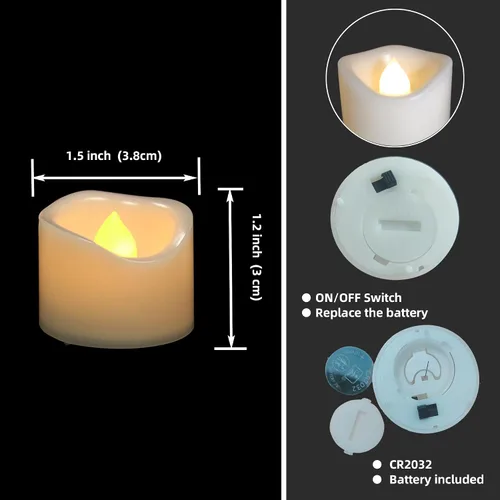 Miniatura 2 de iZAN 6 Velas de Té LED Sin Llama, Velas Votivas Eléctricas Falsas que Funcionan con Pilas, Velas Parpadeantes para Decoraciones de Boda y Fiesta
