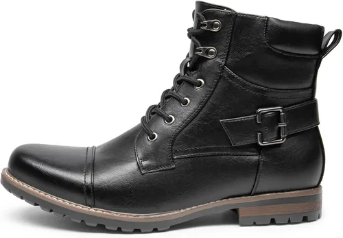 Miniatura 3 de Bruno Marc - Botas de combate para motocicleta con cremallera para hombre