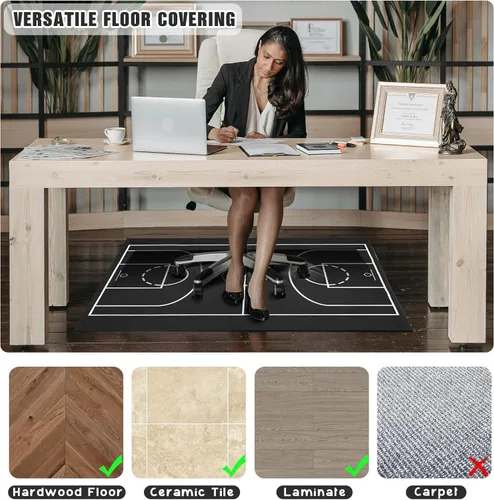 Miniatura 2 de Tapete para silla de oficina para suelo de madera dura, 36 x 48 pulgadas, alfombras de oficina para sillas rodantes de videojuegos, silla