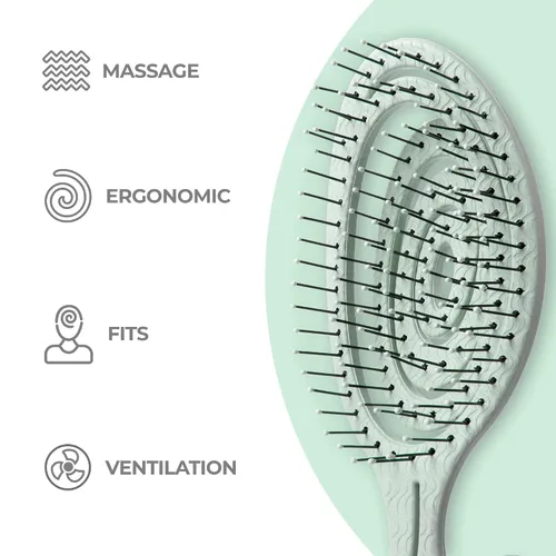 Miniatura 3 de Ninabella Cepillo desenredante para cabello para mujeres y hombres, no tira, cepillos alisadores para cabello lacio y rizado, cepillo desenredante