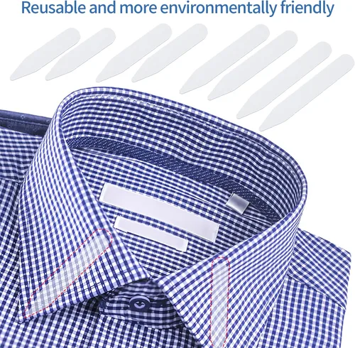 Miniatura 5 de 112 piezas de estancias para cuello para camisas de vestir de hombre, cuello de plástico, insertos de cuello de camisa para cualquier camisa