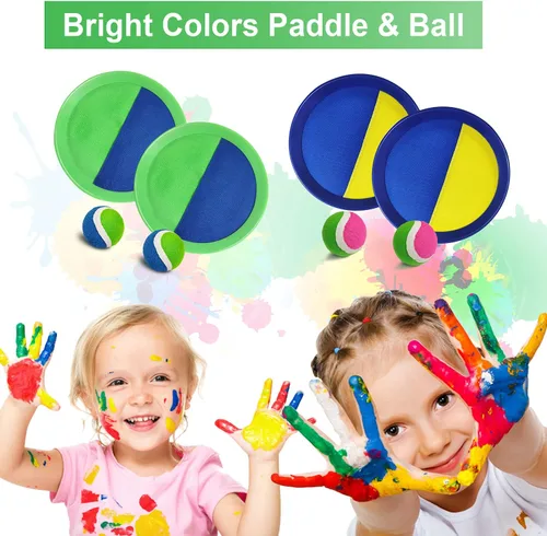 Miniatura 4 de Jalunth Juego de Atrapar Pelotas con Paletas de Lanzamiento - Juguetes de Playa Patio Trasero Juegos al Aire Libre Piscina Patio Trasero Objetivo