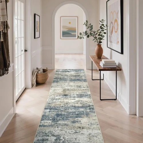 Miniatura 111 de GENIMO Alfombra antideslizante de 2 x 6 pies, lavable para pasillos de cocina, alfombras de cocina modernas abstractas, alfombra ligera de pelo bajo