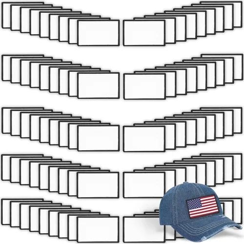 Miniatura 10 de 30 parches de sublimación – Parches en blanco para planchar para manualidades, sombreros, gorras, mochilas, uniformes (rectángulo/30 piezas) -3.15 x