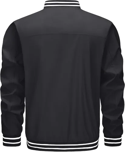 Miniatura 8 de TACVASEN Chaqueta ligera para hombre, casual, primavera, otoño, cortavientos, bombardero, con cremallera, abrigo con bolsillo