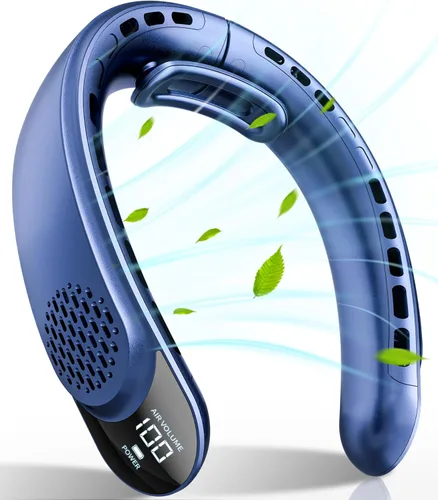Miniatura 10 de FrSara Portable Neck Fan that Blows Cold Air Rechargeable, Personal Battery Powered Cooling Device with USB TYPE-C, LED Display, Light, 3-Speed