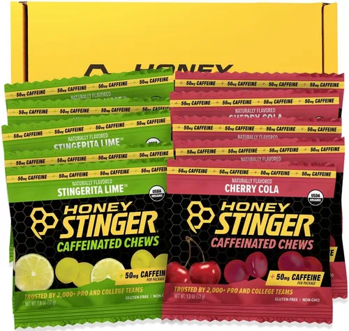 Miniatura 13 de Honey Stinger Masticable energético orgánico de flor de cerezo, sin gluten y sin cafeína, para ejercicio, correr y rendimiento, nutrición deportiva