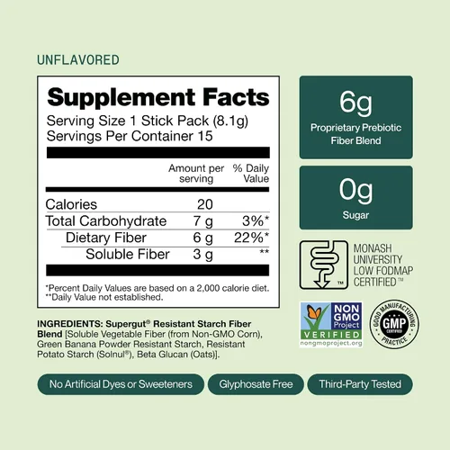 Miniatura 7 de Supergut GLP1 Daily Support - Suplemento en polvo de GLP-1 de alta fibra para mujeres y hombres, mezcla de bebida sin azúcar para la salud