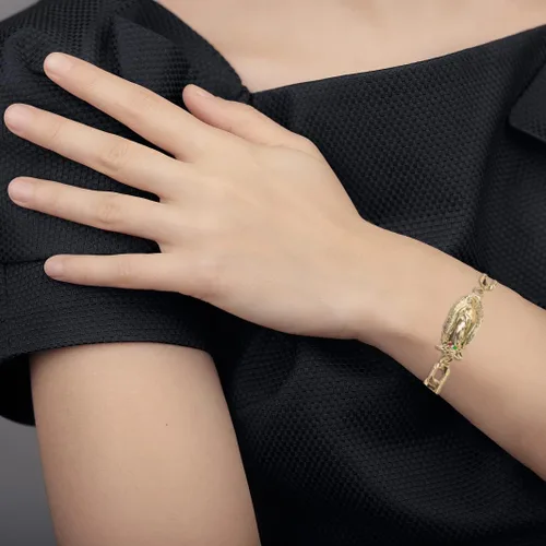 Miniatura 5 de Pulsera de oro de cadena virgen maría para mujeres y niñas, pulseras La Virgen De Guadalupe, pulseras de abalorios de Nuestra Señora de Guadalupe