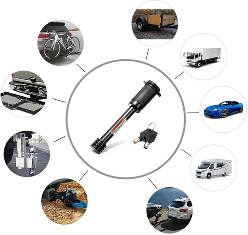 Miniatura 5 de CZC AUTO - Cerradura para receptor de enganche de automóvil, con pasador de 5/8 pulgadas para receptor de clase III IV de 2 y 2-1/2 pulgadas