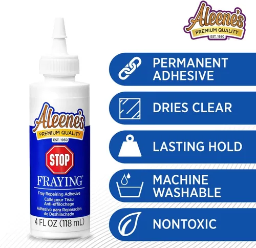 Miniatura 6 de Aleene's - Adhesivo para detener el deshilachado y reparación de bordes, pegamento sellador de costuras para bordes deshilachados en tela, 4 fl oz