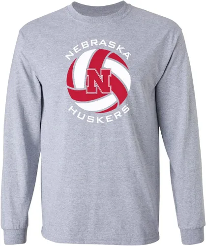 Miniatura 4 de CornBorn Elige tu diseño - Camisetas de manga larga de voleibol de Nebraska Voleibol Script Huskers - Blanco