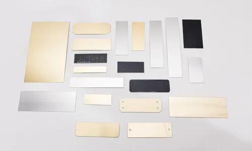 Miniatura 2 de Surtido de placas de grabado, 20 piezas, latón y aluminio, tamaños y estilos mixtos para placas de identificación, placas y manualidades
