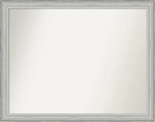 Miniatura 102 de Amanti Art Espejo de baño plateado para sobre fregadero, 25 x 25 pulgadas, espejo de tocador cuadrado estrecho de níquel cepillado, marco de madera