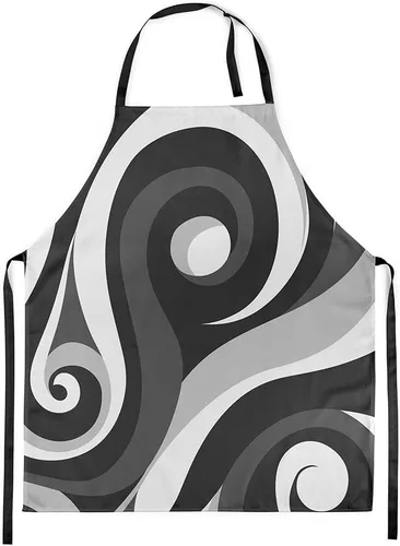 Miniatura 36 de Castle Fairy Delantal de cocina geométrico en espiral, moderno delantal impermeable con rayas simples para adultos (sin bolsillo), 31 x 26 pulgadas