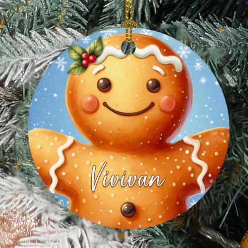 Miniatura 16 de Adorno de cristal de Navidad personalizado con nombre, muñeco de nieve personalizado para árbol de Navidad 2025, nuevo adorno de Navidad para bebé