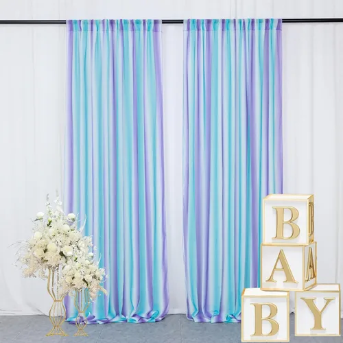 Miniatura 15 de DUOBAO Cortina de gasa rosa, 2 paneles de 29 x 96 pulgadas, cortinas de telón de fondo de boda, cortinas de playa transparentes para sala de estar