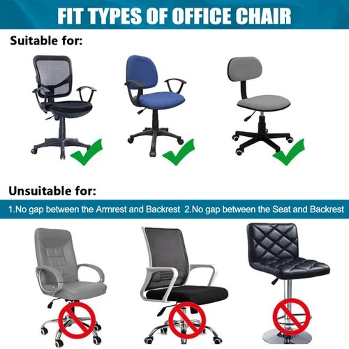 Miniatura 5 de Smiry - Fundas para silla de oficina y computadora con diseño impreso, ajuste elástico, universal, para escritorio, fundas para silla giratoria