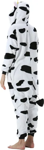 Miniatura 4 de DarkCom Unisex Adult Cow Onesie Halloween Costume One Piece Animal Pajamas Women Men Sleepwear Christmas Pajamas