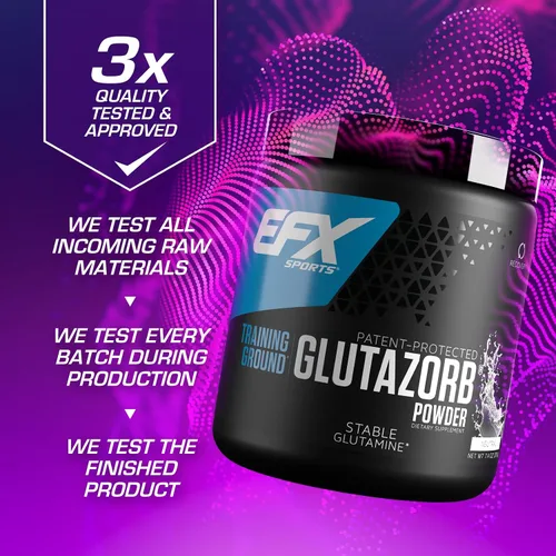 Miniatura 4 de EFX Sports Training Ground Glutazorb Powder Suplemento de glutamina altamente concentrado, pH correcto, digestión y apoyo inmunológico, 66
