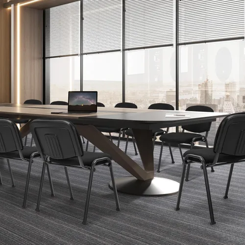 Miniatura 9 de Tangkula Juego de 2 sillas de sala de conferencias, sillas apilables para invitados de oficina con respaldo y asiento tapizados, sillas ergonómicas