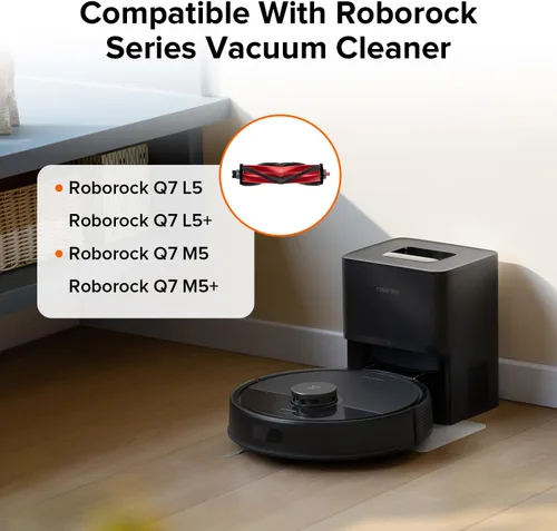 Miniatura 2 de roborock Cepillo principal de goma antienredos para aspiradora robot Q7 M5, Q7 M5+, Q7 L5, Q7 L5+, cerdas sintéticas duraderas, 1 paquete