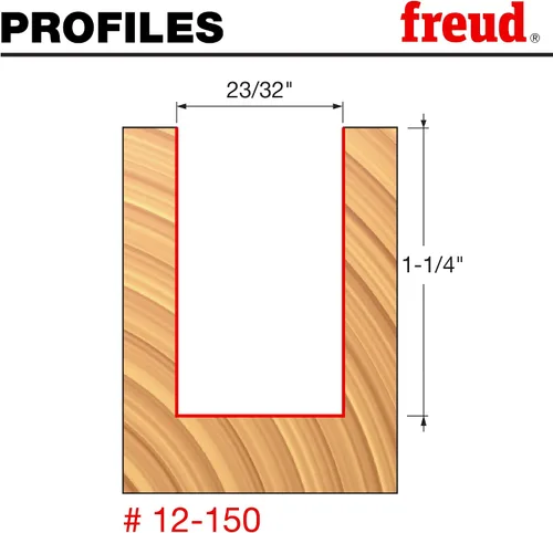 Miniatura 67 de Broca recta de doble acanaladura Freud, 15/64 x 3/4 de pulgada, con vástago de 1/2 pulgada, 12-096