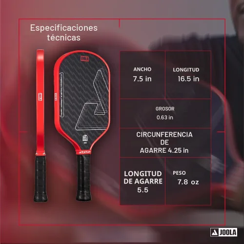 Miniatura 2 de JOOLA Double Vision - Paleta de pickleball de 16mm (0.63 pulgadas) - Forma Signature y estándar - Superficie de aramida para un tacto más suave