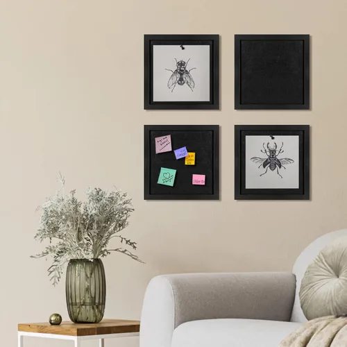 Miniatura 5 de Tablero de anuncios de corcho, tableros de corcho para paredes con fieltro, pequeño tablero de corcho con marco negro, tablero decorativo