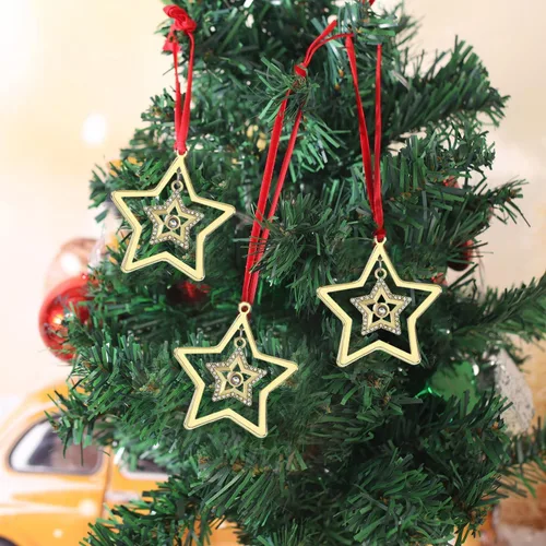 Miniatura 5 de 3 adornos colgantes para árbol de Navidad, decoración de árbol de Navidad de metal, para fiestas en interiores, hogar, familia, fiesta de mascotas